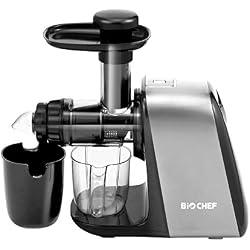 Extracteur de Jus BioChef Axis Compact Cold Press Juicer: Extracteur Horizontal Grande Ouverture Parfait pour les Légumes Fibreux et Herbe de Blé