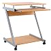 Produktbild VASAGLE Schreibtisch, Computertisch mit 4 Rollen, 2 davon mit Bremsen, PC-Tisch leichtgängiger Tastaturauszug, erleichterte Montage, platzsparender PC-Tisch in Z-Form, 60 x 73 x 48 cm (B/H/T), Buchefarben LCD811R