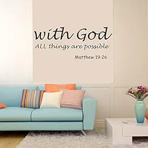 Gadgets Wrap Newest with God All Things are Possible Quote Wall Decal Bedroom Living Room Bible Verse Wall Sticker