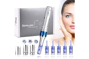 Dermapen con Certificado CE, Mysweety Dermapen Profesional Kit Microneedling Pen Completo para el Tratamiento de La Pérdida de Cabello Cicatriz Acné Cicatrices, Dr Pen con 2 Piezas 12 Micro Agujas