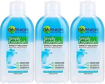 THREE PACKS of Garnier Simply Essentials 2in1 Eye Make Up Remover 200ml