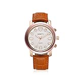 Hswt Armbanduhren Damen Damenmode Quarzuhr Weibliche Uhr Lederband Einfach Zubehör ansehen Wasserdicht Ultradünn Minimalistisches Design Damenuhr,A