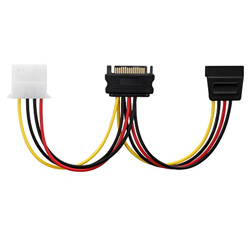 adaptare 34103 Netzteil-Adapter-Kabel 15-polig SATA-Anschluss auf 4-polig IDE und 15-polig SATA schwarz - 2