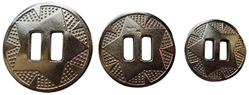 10 Stk. Conchos silver Star zum auffädeln 38 mm Gross - 2