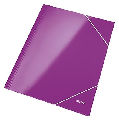 Leitz Chemise 3 Rabats, Contient jusqu'à 200 Feuilles A4, Fermeture Élastique, Carton Plastifié, Violette WOW, 39820062