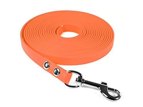 Preisvergleich Produktbild Mystique® Biothane Schleppleine genietet 13mm neon orange 5m
