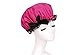 Homgaty Ribbon Elastic Waterproof Bow Lace Hat Bath Hair Care Salon Shower Cap (Rose Pink)