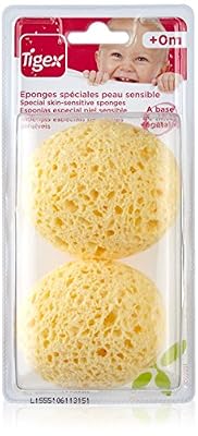 Tigex 80601251 Kits de Toilettes 2 Éponges Végétales Boule Bébé