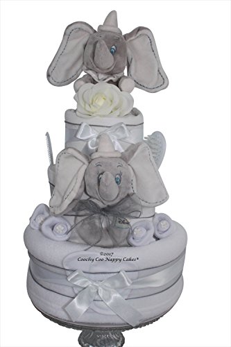 Deluxe Unisex Dumbo Elephant New Baby Nappy Cake Gift FREE DELIVERY