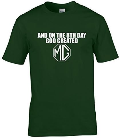 Naughtees clothing - And on the 8th day God created MG medium forest green standard fit T-shirt