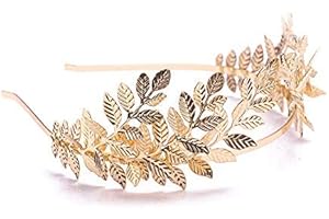 Anglacesmade Bandeau de mariée feuille de vigne avec couronne feuille d'or et diadème de mariage, demoiselle d'honneur, bal de fin d'année, accessoire de cheveux Pour femmes et filles