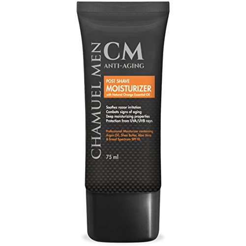 Chamuel hombre Skincare Post afeitado loción - Antienvejecimiento All Natural SPF protector solar después del afeitado afeitado humectante para sensibles, piel seca, grasa o Combo, 2.6 oz