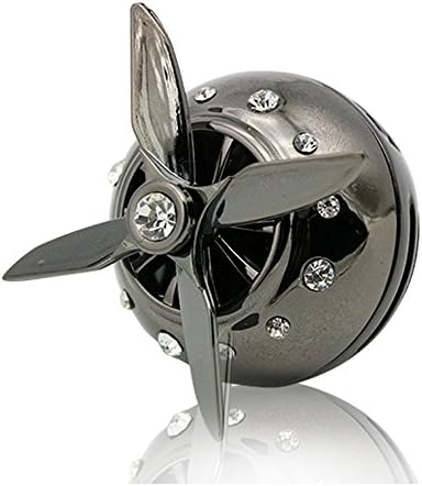 ANKIA Car Air Freshener Diffuser Vent Clip Fragrance Diffuser Vintage Rhinestone Car Perfume Odor Eliminator with 3 Refill Pads - Air Force IV (Black)