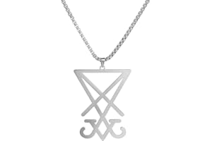 TEAMER Acciaio inossidabile Satanico Leviatano Croce Collana Baphomet Ciondolo Sigillo di Lucifero Pentagramma Pentacolo Collana Satan Goat Chiesa Gioielli