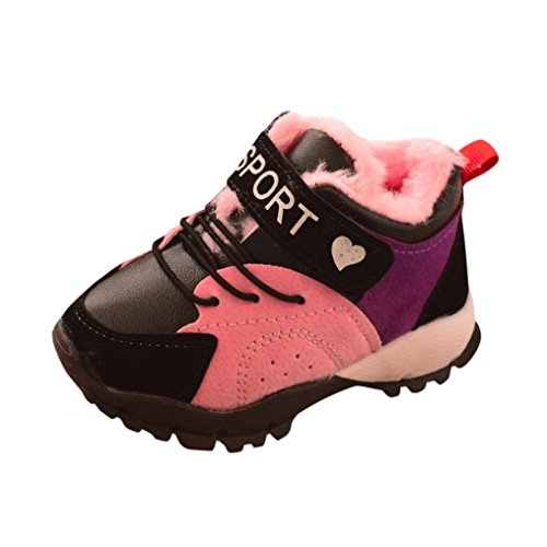 Preisvergleich Produktbild Turnschuhe Baby Hirolan Kinderschuhe Lederpuschen Anti-Rutsch Winterschuhe Neugeborenes Umschalten Herde Warm Mädchen Sportschuhe Krabbelschuhe Plüsch Babyschuhe (21, Rosa)