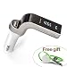 Produktbild Rugum L-Design Bluetooth FM Transmitter, KFZ Auto Radio Adapter mit USB Ladern und Mikrofon zur Übertragung, Freisprecheninrichtung Car-Kit für iOS- und Android-Geräte (Silver)