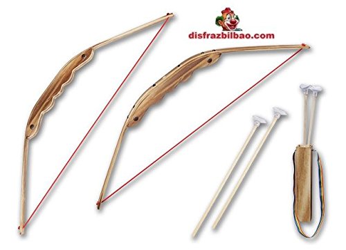 Preisvergleich Produktbild Mercados Medievales Bogen aus Holz, mit Pfeilen mit Gummispitze 60cms Holz