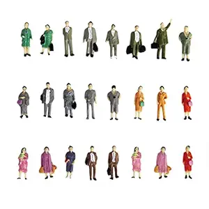 generic 24pcs painted model train standing posture people figures scale ho (1 to 87) p87-12- Multi color