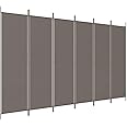 vidaXL 6-Panel Room Divider - Versatile And Durable Foldable Partition - Ideal for Privacy, Blocking Sunlight or Decor - Anthracite Fabric and Iron - 300x200 cm