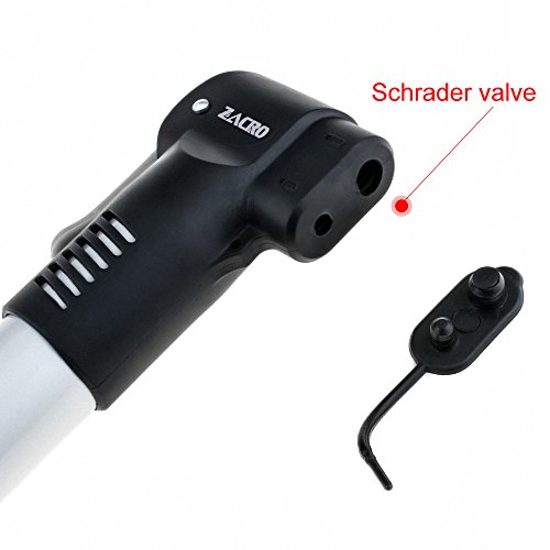 Zacro 120 PSI Mini Fahrradpumpe Set Mini Bike Pumpe Tragbare Fahrradpumpe Perfekt für Fahrrad - 6