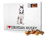 Hunde-Adventskalender mit Leckerlis - Motiv I Love Siberian...