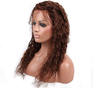 DSY Beauty Wigs Lace Front Human Hair Wigs Kikny Curly With Baby Hair Middle Brown Color 130% Density Peruvian Virgin Hair Glueless Lace Front Wigs
