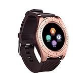 samLIKE Smartwatch für Herren und Damen Whatsapp Bluetooth Telefon-Mate 丨 mit SIM-Kartensteckplatz 丨 HD Kamera 丨 Musik Spielen 丨 Anrufen/SMS 丨 Remote-Kamera 丨 Kompatibel mit Android/iOS (Roségold)