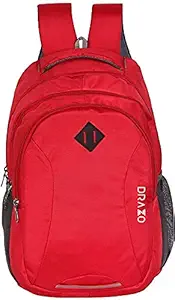 Drazo 35 Liters Polyester Red School Bag
