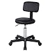 Produktbild SONGMICS Arbeitshocker Drehhocker mit Rollen und Lehne Bürohocker Rollhocker höhenverstellbar drehbar schwarz LJB82B