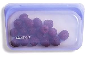 Stasher Borsa per snack (Ametista) | Sacchetti riutilizzabili per congelatore per viaggi e conservazione degli alimenti, borsa in silicone con cerniera | 21 cm x 14 cm x 1,3 cm / 290 ml