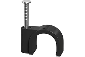 TOPSKY Round Cable Clips 7mm Black - Pack of 100