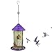 Produktbild DJLOOKK Vogelfutterspender, Metall massiv Zylinder geformt hängenden Vogelkäfig Feeder, Vintage Style künstlerische Handwerk wetterfeste Samenhalter für Outdoor Yard Garten Finch Wildvögel,Purpie