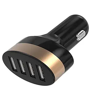 rng eko green 4 usb 6.8a high speed car charger-(black+golden)- Black