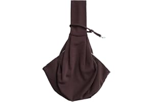 Leconpet Dog Sling Carrier Shoulder Bag for Pets with Mobile Phone Pocket Safety Buckle Security Lock, Suitable for Puppy, Small Dogs, and Cats for Outdoor Travel (Brown)