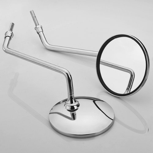 Motorcycle Chrome Plated Billet Aluminum Outside Rearview Side View Mirrors Multi Angle Adjustable Blindsight Rearview Handle Bar End Convex Universal Fit For Harley Cruiser Chopper Bobber Softail