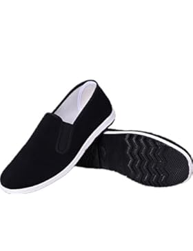 APIKA Chinesische traditionelle Peking-Stil Schuhe Kung Fu Tai Chi Schuhe Gummisohle Unisex Schwarz