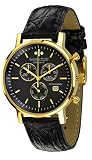 Calvaneo 1583 Centron II 'Gold Black' Slim Chronograph vergoldet
