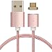 Produktbild kwmobile Magnetisches Micro USB Ladekabel - 1m Nylon Micro-USB auf USB A Magnet Datenkabel Rosegold - USB-Kabel für Smartphone Tablet Powerbank Navi