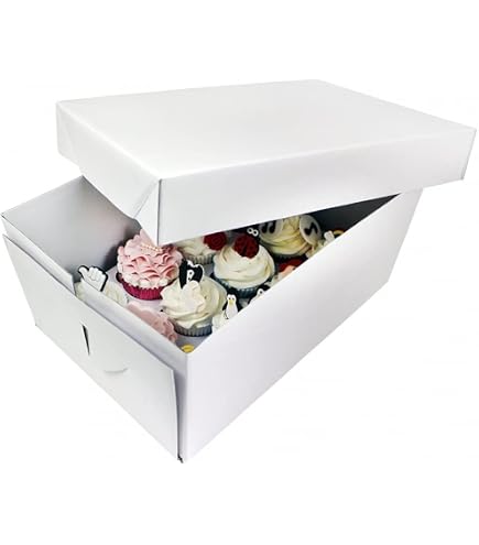 Lot De 18 Boîtes à Cupcakes YUTUY - Avec Fenêtre, Ruban, Autocollants