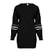 Produktbild Minikleid, DBHAWKinEU Womens Kleid Quaste Ethnische Retro Style Polyester Kleid Damen Langarm Kleid (Schwarz, S)
