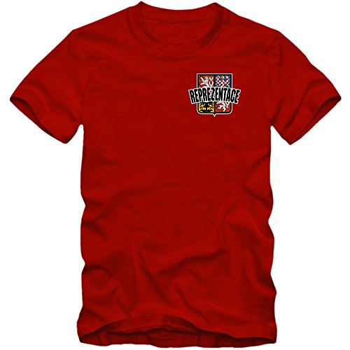 Tschechien EM 2016 #5 T-Shirt | Fußball | Herren | Trikot | Reprezentace | Nationalmannschaft, Farbe:Rot (Red L190);Größe:M