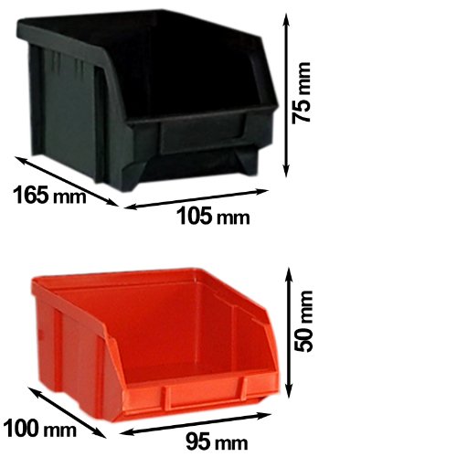 Wandregal + Stapelboxen 32 tlg Box Werkstattregal Lagerregal Werkstattwandregal Steckregal Starke Wandplatten - 5