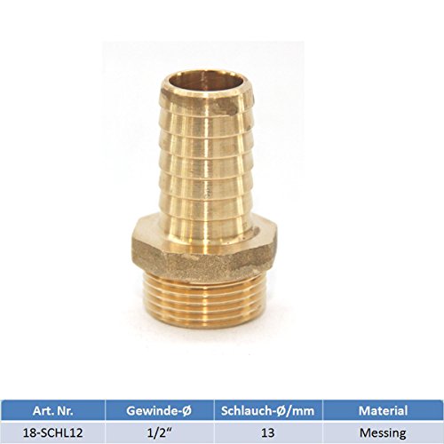 Preisvergleich Produktbild MARETEAM® Schlauchanschluss Messing 1 / 2" Gewinde