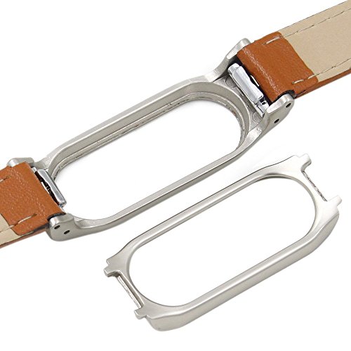 iMounTop Xiaomi Mi Band 2 Ersatz Leder Armband Bracelet Schnalle mit Klammer Clasp für Xiaomi Mi Band 2 OLED-Schirm-Noten-Mi Band 2 Armband Smart-Armband (Mi Band Version 2.0)( Hinweis: den Tracker nicht umfassen) - 2