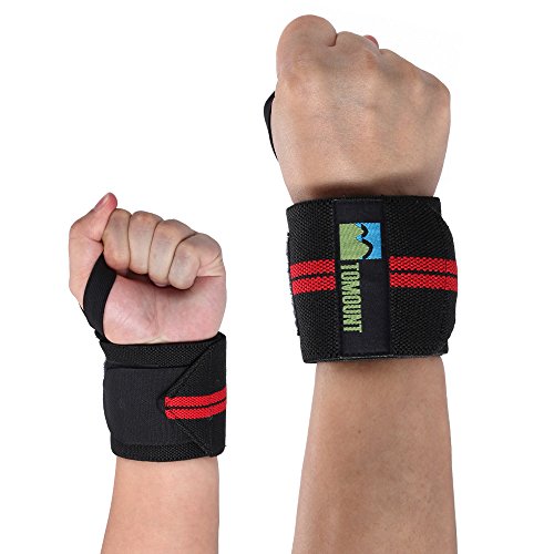 Handgelenkstütze [ 2er Set ], TOMOUNT Handgelenkschoner Handgelenkschutz Bandagen für Bodybuilding + Kraftsport + Fitness + Crossfit Training 54CM für Frauen und Männer