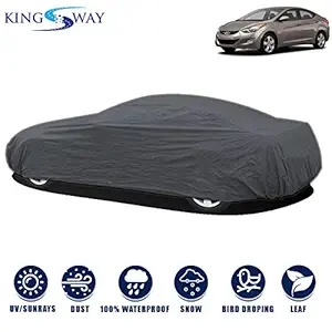 Kingsway Dust Proof Car Body Cover for Hyundai Elantra (Model Year : 2010-2015) (Grey Matty, Triple Stitched)