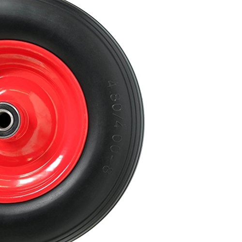 Pannensicheres Schubkarrenrad, Vollgummi-Reifen mit Präzisions-Kugellager, Universal Schubkarren-Reifen PU auf Stahlfelge mit 150 kg Traglast - 9