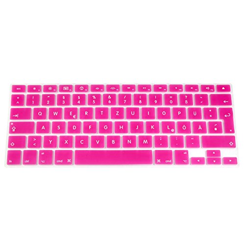 Incutex QWERTZ Silikon Tastaturschutz Tastenschutz Kratzschutz für MacBook (deutsche Tastenfolge) Rot - 2