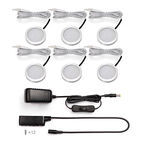 Preisvergleich Produktbild LED Schrankleuchten S&G® Strahler Spots Einbauleuchten Unterbauleuchten Küchenlampen Warmweiß (6er Set)