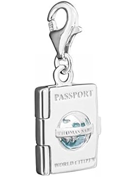 Thomas Sabo Damen-Charm-Anhänger Passport Charm Club 925 Sterling Silber 1233-007-17